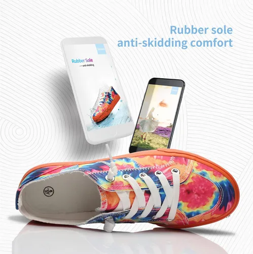 Miniatura 6 de Obtaom Play Tenis de lona para mujer, sin cordones, a la moda, blanco desgastado y estampado de leopardo