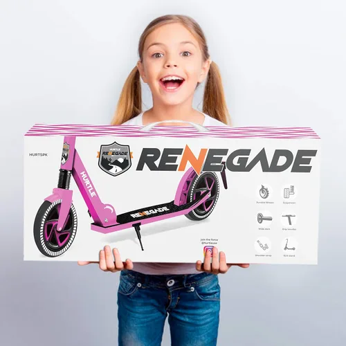 Miniatura 8 de Hurtle Renegade Kick Scooter for Kids, Teenagers & Adults - 2-Wheel Folding Scooter with Adjustable T-Bar Handlebar - Alloy Anti-Slip Deck Rosa