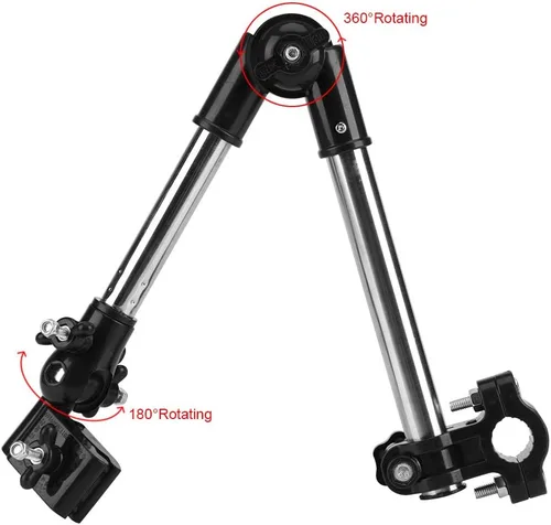 Miniatura 3 de Soporte de montaje de paraguas ajustable de 360°, soporte de montaje elástico de acero inoxidable, soporte de conector de paraguas para cochecito
