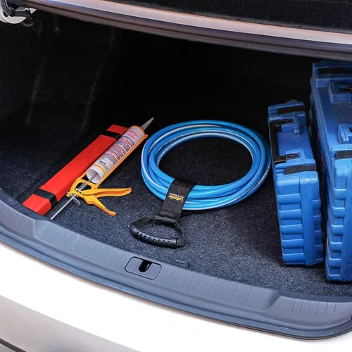 Miniatura 2 de LuBanSir Correas de almacenamiento de cable de extensión, 28 pulgadas (paquete de 2) correas de gancho y bucle resistentes con asa de transporte