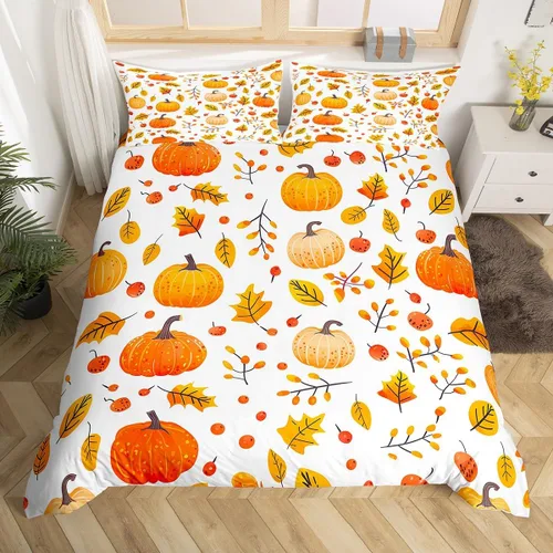 Miniatura 17 de Erosebridal Divertida funda de edredón de Halloween para niños, juego de ropa de cama de calabaza fantasma, decoración de Halloween para niños