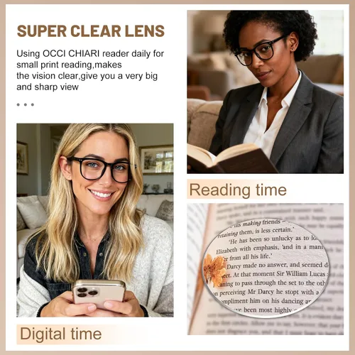 Miniatura 3 de OCCI CHIARI Oversized Reading Glasses for Women Wide Frame Readers