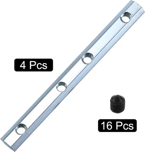 Miniatura 3 de uxcell Conector de línea recta, 4 soportes de junta interior de 3.9 pulgadas con tornillos M5 para perfil de extrusión de aluminio serie 2020