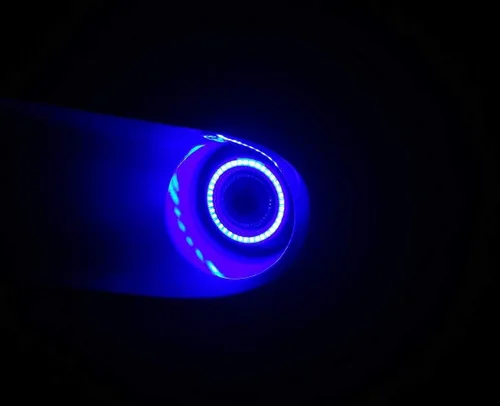 Miniatura 9 de iJDMTOY - Ajuste universal, 3 pulgadas, lámparas de luz antiniebla con ledes 40-SMD, halógenas, anillos Angel Eyes, para cualquier auto., Ultra azul