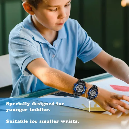 Miniatura 2 de Reloj analógico para niños, reloj para niños de 6 a 15 años, reloj digital para deportes al aire libre, multifuncional con cronógrafo LED 50 M