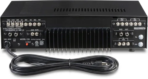 Miniatura 2 de Bogen C35 Classic Series - Amplificador mezclador de dirección pública de 35 W, amplificador PA de 4 entradas con localización telefónica, 4/8/16