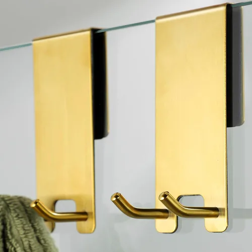 Miniatura 8 de Taozun Ganchos para puerta de ducha – Ganchos para toallas para baño de vidrio sin marco, gancho para escobilla de escobilla, gancho sobre vidrio