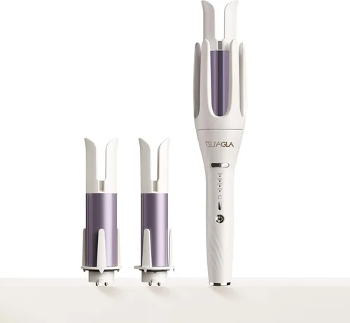 Miniatura 10 de Rizador de pelo automático 3 en 1, rizador de pelo con 3 barriles (1" - 1.25" - 1.5"), rizador giratorio con 3 temperaturas, rotación de 2 vías, Rosa