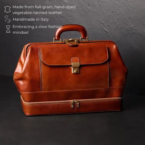 Miniatura 4 de Time Resistance Bolso médico de cuero - Bolso médico italiano hecho a mano - Bolso estilo vintage - Maletín de cuero real