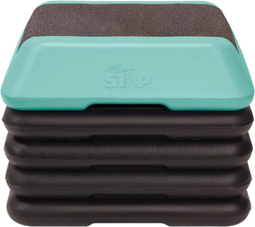 Miniatura 9 de The Step Plataforma aeróbica ajustable de paso alto con 4 elevadores, equipo de entrenamiento de gimnasio en casa, equipo de ejercicio de fitness
