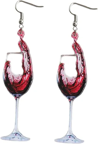 Aretes de taza de cerveza de simulación 3D realistas, aretes colgantes de copa de vino en miniatura para mujeres y niñas, joyería de oreja de comida