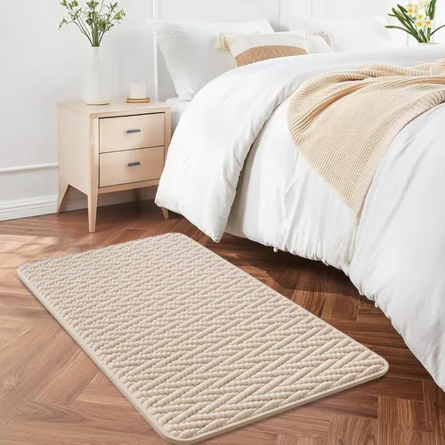 Miniatura 5 de Alfombra de baño antideslizante, 20 x 32 pulgadas, lavable a máquina y absorbente de agua, alfombra de baño de microfibra suave y gruesa para ducha