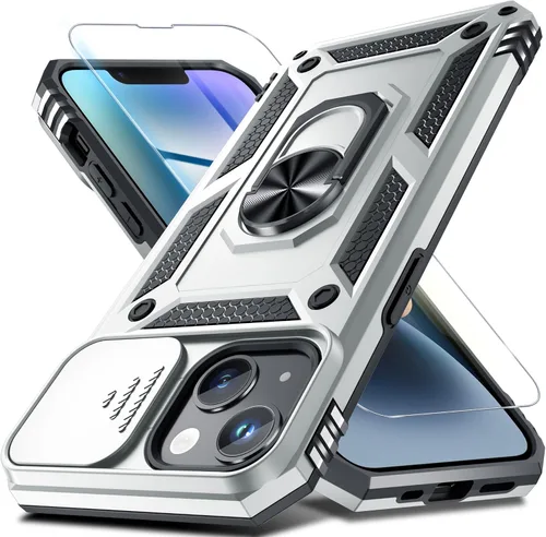 Miniatura 174 de Janmitta - Funda para iPhone 14 Pro con cubierta deslizante para lente de cámara incorporada + protector de pantalla, funda de cuerpo completo