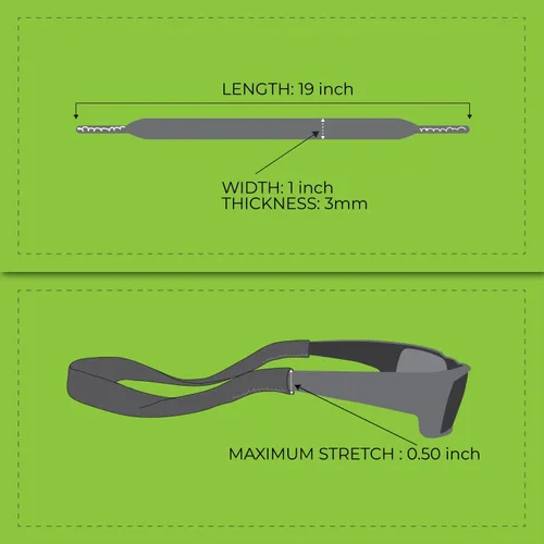 Miniatura 4 de Gunjovi Correa de gafas de sol de neopreno, correa de gafas flotantes, retenedor de gafas para hombres, mujeres y niños