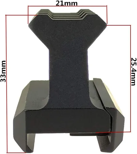 Miniatura 4 de Picatinny - Soporte elevador de 1 pulgada de alto perfil de 45 grados en ángulo hacia adelante que se extiende para mira micro refleja alcance punto