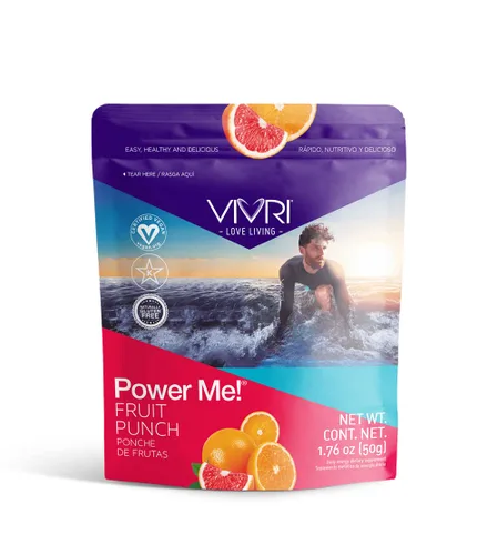 Miniatura 7 de VIVRI Power Me! Sabor a naranja y mango, 30 porciones, té verde, guaraná, yerba mate, complejo B y endulzado naturalmente