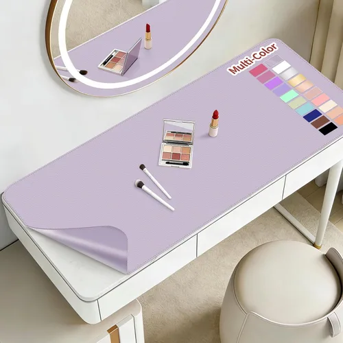 Miniatura 22 de Alfombrilla de maquillaje para tocador para proteger la parte superior del escritorio de 23.6 x 11.8 pulgadas, tapete de maquillaje de doble cara