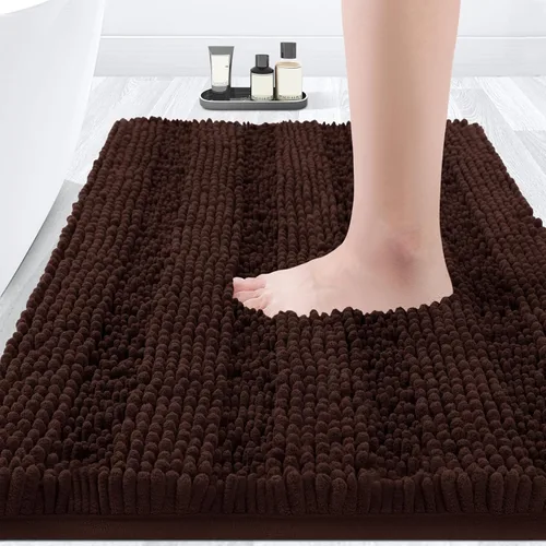 Miniatura 76 de ACCUMTEK - Juego de alfombras de baño a rayas beige de 3 piezas, ultrasuaves, antideslizantes de chenilla, alfombras de baño mullidas y absorbentes