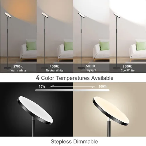 Miniatura 5 de monococo Lámpara de pie LED RGB, 2025 mejorada 36 W 3600 lúmenes, atenuación continua que cambia de color, lámparas de pie con control remoto, 69