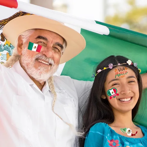 Miniatura 4 de 240 tatuajes temporales para el Día de la Independencia mexicana, calcomanías impermeables de seguridad a granel, juguetes de tatuajes temáticos