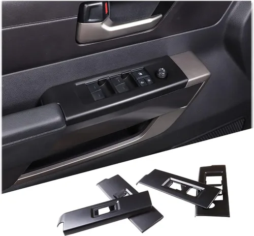 Miniatura 14 de Cubierta protectora para panel de botón de elevación de ventana de puerta de automóvil compatible con Toyot@Tundra/Sequoia 2022-2024, cubierta