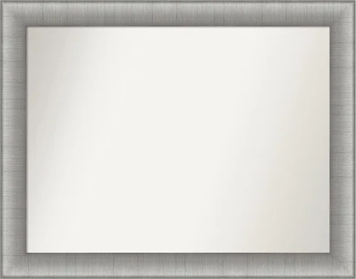 Miniatura 9 de Amanti Art Espejo de baño plateado para sobre fregadero, 28 x 47 pulgadas, espejo rectangular de plata imperial, marco de madera tradicional de gran