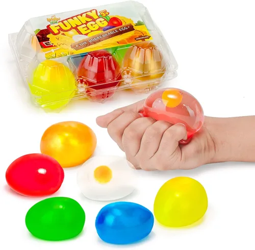IPIDIPI TOYS Huevos Coloridos Explosión, Paquete de 6 Juguetes Blanditos – Divertido Juguete para Aliviar el Estrés, Recuerdos de Fiesta de