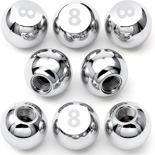 Miniatura 30 de 4 piezas tapas de vástago de válvula de neumático estilo bola 8, cubiertas universales de vástago de válvula de neumático con núcleo de cobre a