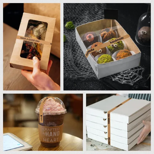 Miniatura 4 de Cinta de agradecimiento Arvakr, cinta adhesiva marrón de diseño para pequeñas empresas, para pegar bolsas de compras o cajas de hornados, cafés