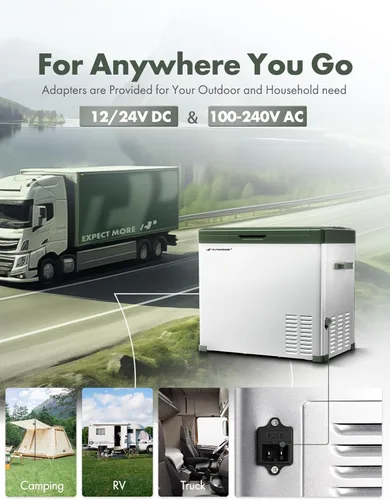 Miniatura 3 de A-Premium Refrigerador portátil de 12 voltios, 47QT/44.7L, enfriador de auto (con cubierta ABS777), -4°F~68°F, enfriamiento rápido con 12/24V CC