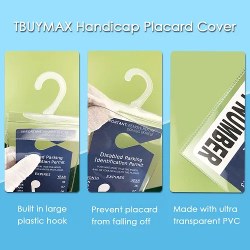 Miniatura 5 de Porta Placas para Discapacitados para Auto, Juego de 2 Porta Placas Ultra Transparentes de Tamaño Pequeño, Porta Placas para Estacionamiento
