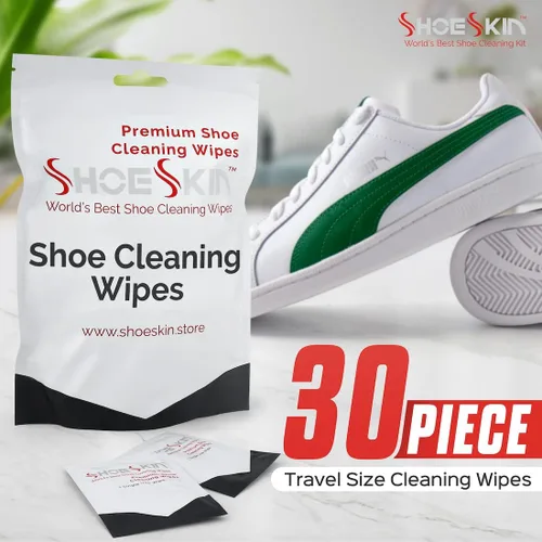 Miniatura 2 de Toallitas de limpieza de zapatos (30 unidades) – Toallitas de limpieza texturizadas ideales para viajes – Funciona para todos los zapatos