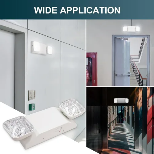 Miniatura 7 de Luces LED de emergencia, luces de emergencia comerciales ajustables de dos cabezales para negocios, cortes de energía, con batería de respaldo