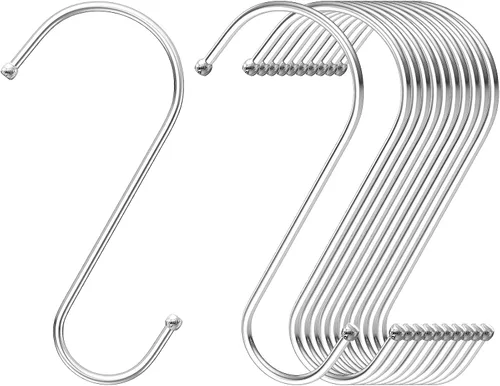 Miniatura 8 de RELBRO Ganchos grandes en S, ganchos de metal para colgar plantas de 6 pulgadas, reversibles, resistentes, negro, 12