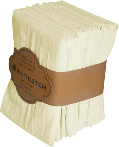 Miniatura 37 de Toallas de saco de harina, toalla de té para manualidades, toalla de cocina, toallas de secado de platos, toalla de algodón en blanco para bordado