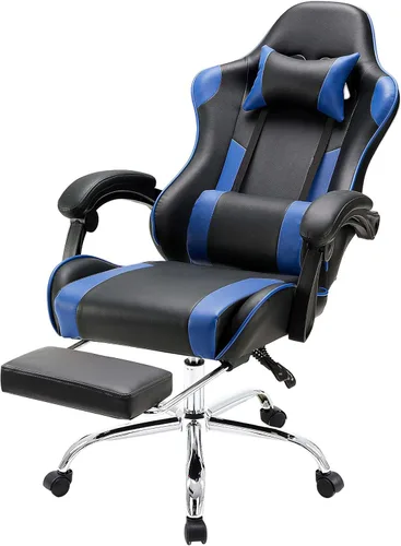 Miniatura 34 de NEWBULIG Silla de escritorio para juegos de computadora, soporte lumbar ergonómico grande con reposabrazos abatibles y ruedas giratorias de 360°