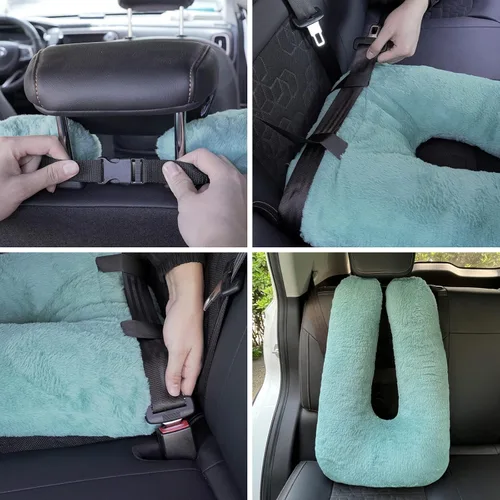 Miniatura 4 de Atablyn La almohada de cuello para niños proporciona doble apoyo a la cabeza y el cuello en cualquier posición de sueño en vuelos, automóviles