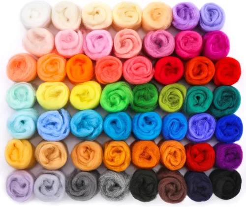 Miniatura 9 de Mayboos 30 colores de lana para fieltro de aguja, lana de fieltro de aguja, fieltro de lana de bricolaje, fieltro de aguja de lana para fieltro