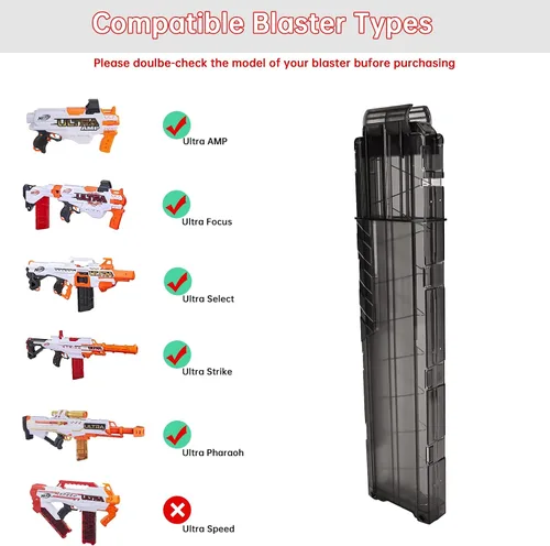 Miniatura 4 de Revista, 18 pinzas de dardos para Nerf Ultra Series Blasters 4 piezas (negro)