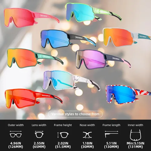 Miniatura 5 de ROCKBROS Lentes de sol polarizados para niños, gafas de sol deportivas para ciclismo, protección UV400 para jóvenes, niños y niñas de 8 a 14 años