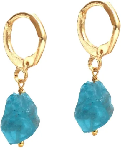 Miniatura 16 de Gempires Handmade Gemstone Hoop Earrings Raw Crystal Dangle Jewelry Hypoallergenic Gold Plated Lightweight Elegant Jewelry Gifts For Women