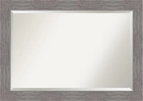 Miniatura 30 de Amanti Art Espejo de baño gris para sobre el fregadero, espejo rectangular gris rústico de corteza de 25 x 21 pulgadas, marco rústico de campo