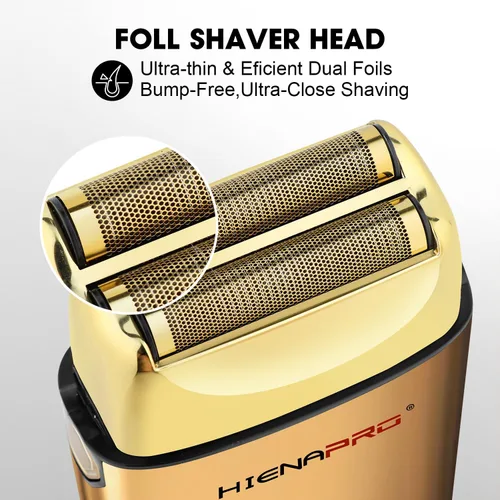 Miniatura 2 de HIENA PRO Afeitadora de aluminio para hombres barbería, recortadora eléctrica doble, maquinilla de afeitar eléctrica profesional, afeitadora