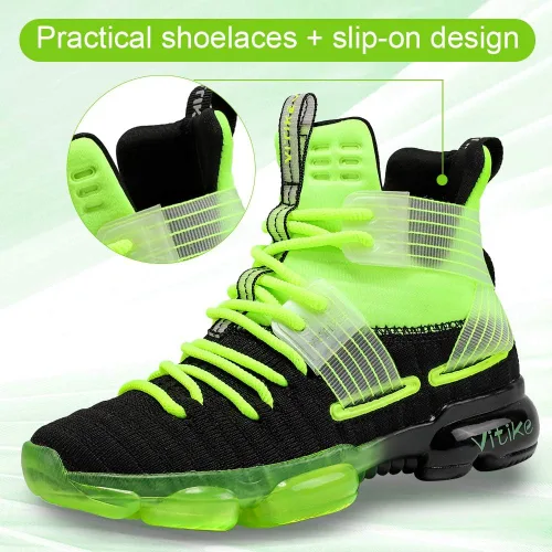 Miniatura 3 de JMFCHI - Zapatos de baloncesto para niños, de alta calidad, deportivos, duraderos, con cordones, antideslizantes, para correr, seguros para niños