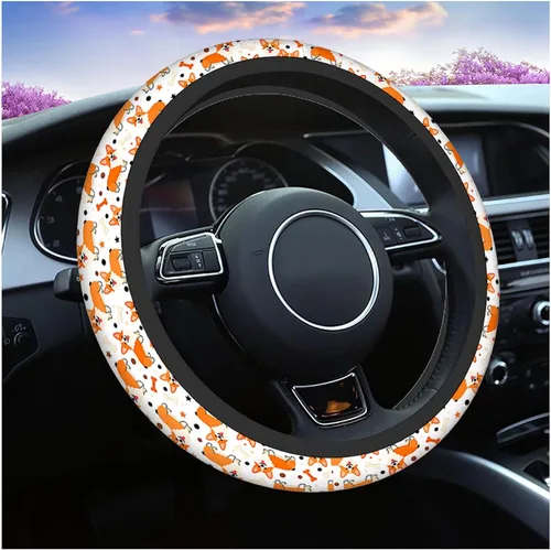 Miniatura 16 de Swono Fundas de volante de neopreno antideslizantes con diseño de fantasmas lindos y divertidos fantasmas bailarines de Halloween, agarre cómodo