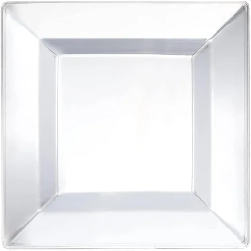 Miniatura 6 de Party Essentials 10 cuencos cuadrados para aperitivos, recipientes torzados de plástico duro, 12 oz.