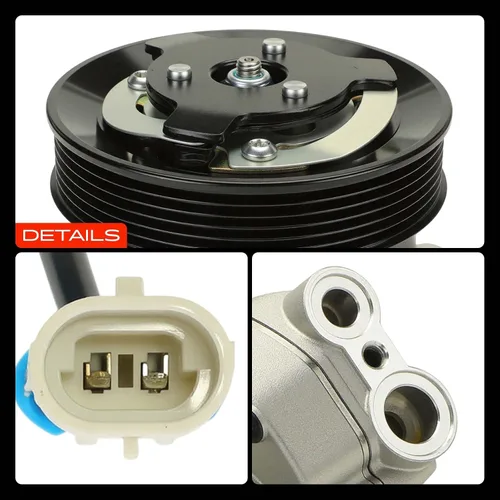 Miniatura 9 de Compresor de aire acondicionado A-Premium con embrague Compatible con Chevrolet Cruze 1.4L 2011, modelo ecológico, con 2 conectores