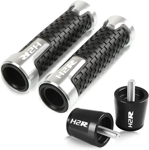 Miniatura 11 de Para Kawasaki H2 H2R 2015 2016 2017 2018 2019 motocicleta antideslizante manillar mano goma agarres manillar extremos tapa tapón 7/8 pulgadas 0.866