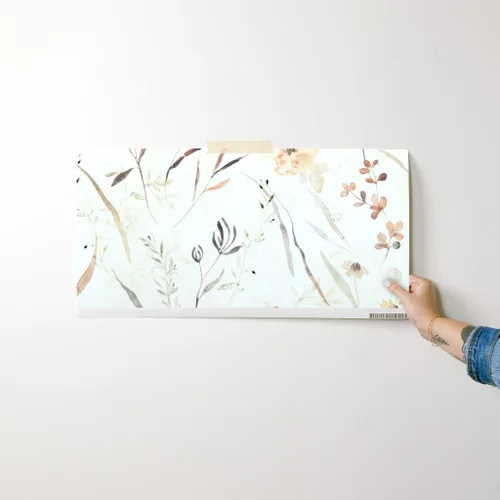 Miniatura 7 de Spoonflower Muestra de papel tapiz extraíble - Botánicos neutros Acuarela Floral Beige Papel pintado prepegado personalizado