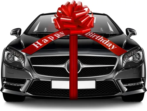 Miniatura 8 de Lazo Grande de Coche de Feliz Cumpleaños, Lazo Decorativo Grande para Envolver Regalos, Lazo Gigante con Cinta de Tirar para Decoración de Fiestas